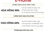 E-Home Tuyển NV Sales Marketing Thời Gian Partime - Fulltime