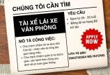 CÔNG TY TNHH BAO BÌ SAHA DHARAWAT TUYỂN TÀI XẾ LÁI XE VĂN PHÒNG