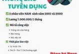 Tuyển Nam sinh năm 2001 và 2000 làm tại cửa hàng Vải Tân Phú