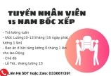 TUYỂN NHÂN VIÊN 15 NAM BỐC XẾP