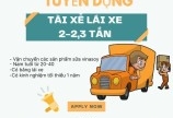 Tuyển tài xế lái xe 2-2,3 Tấn