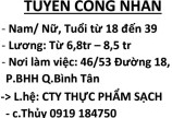 Tuyển Công Nhân Nam Nữ