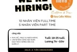 TRÀ SỮA HAVA TUYỂN DỤNG NHÂN VIÊN FULLTIME , PART TIME