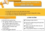 TUYỂN DỤNG CHUYÊN VIÊN QUẢN LÝ KHÁCH HÀNG CẤP CAO