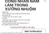 Cần tuyển công nhân nam làm trong xưởng nhuộm