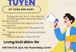 Cần tuyển KẾ TOÁN SẢN XUẤT