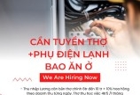 Cần tuyển Thợ +Phụ Điện Lạnh bao ăn ở